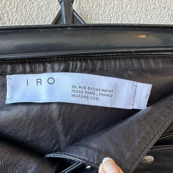 Iro Leather Paper Bag Waist Pants in black size 4 - Picture 8 of 12
